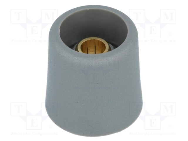 Knob; without pointer; polyamide; Shaft d: 6mm; Ø16x16mm; grey