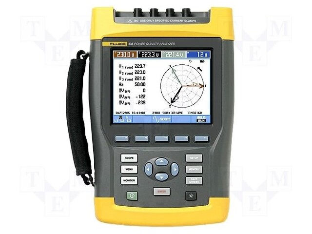 3-phase power quality analyser; LCD,graphical; Plug: EU,UK