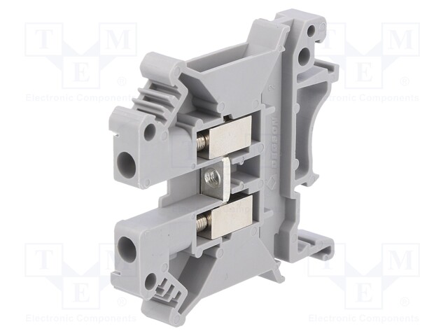 Splice terminal: rail; 0.2÷4mm2; ways: 1; terminals: 2; grey; 800V