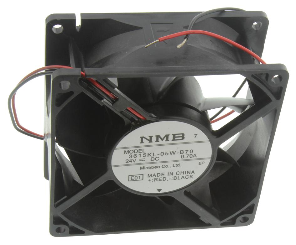 NMB TECHNOLOGIES - 3615KL-05W-B70-E01 - Axial Fan, 3615KL Series, 24 V, DC, 92 mm, 38 mm, 105.9 cu.ft/min, 3 m³/min
