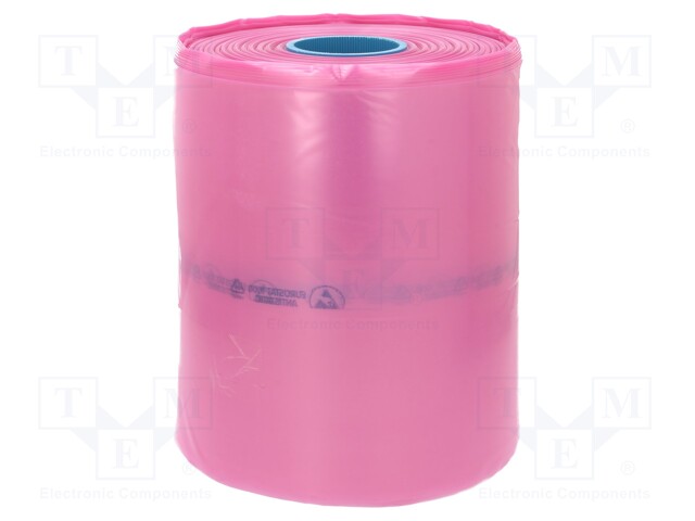 Protection bag; ESD; L: 250m; W: 300mm; Thk: 90um; EN 61340-5-1; pink