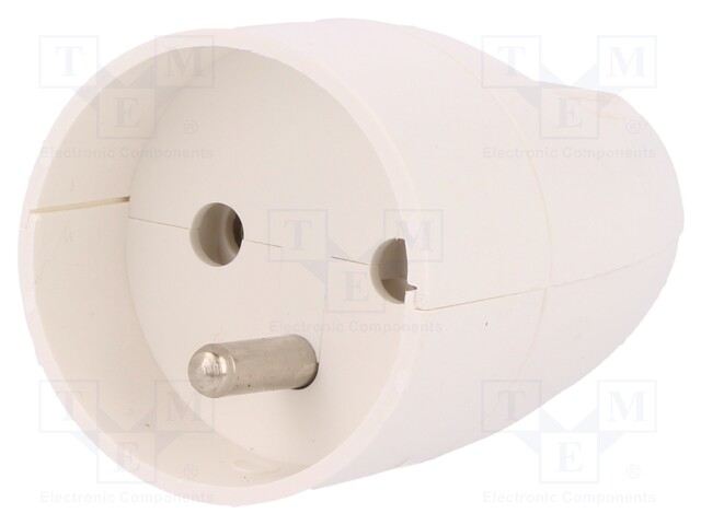 Connector: AC supply; socket; Layout: 2P+PE; white; 250VAC; 16A