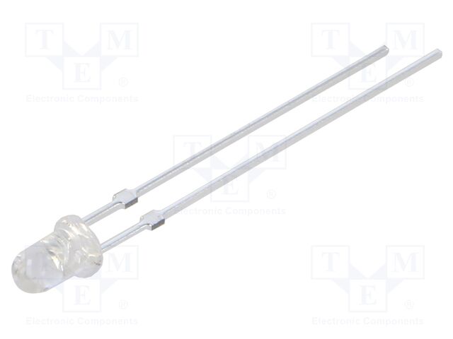LED; 3mm; green; 22000÷25000mcd; 30°; Front: convex; 2.9÷3.4VDC