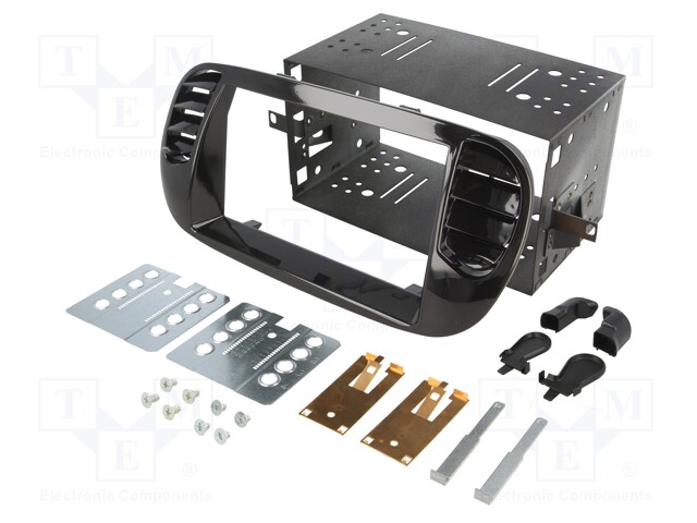 Radio mounting frame; Fiat; 2 DIN; black gloss