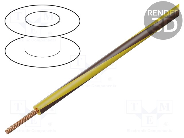 Wire; LgY; stranded; Cu; 0.5mm2; yellow-brown; PVC; 300/500V; 100m