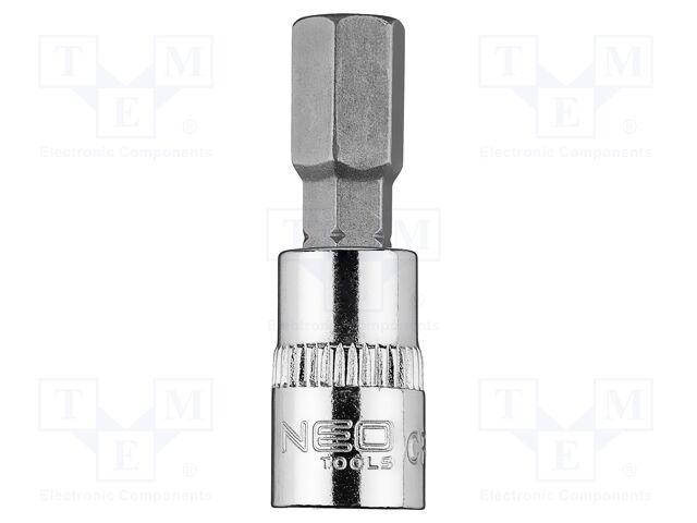 Socket; hex key,socket spanner; HEX 8mm; 1/4"; short
