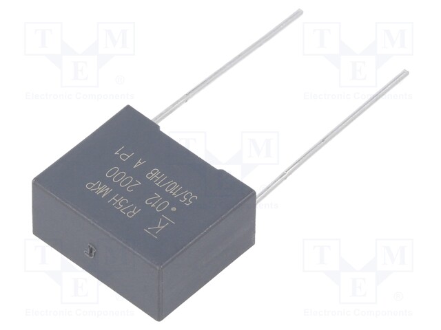 DC Film Capacitor, 0.012 µF, 2 kV, Metallized PP, ± 5%, R75H Series, Radial Box