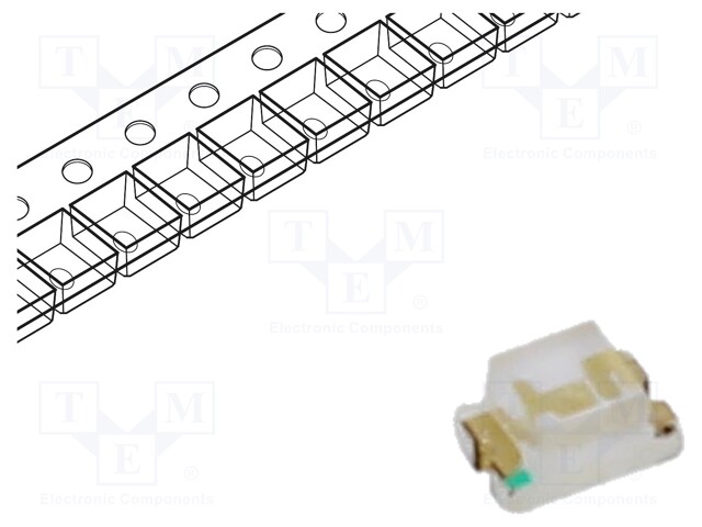 LED; SMD; 0805; green; 720mcd; 2x1.25x1.1mm; 120°; 3.2V; 20mA; 75mW