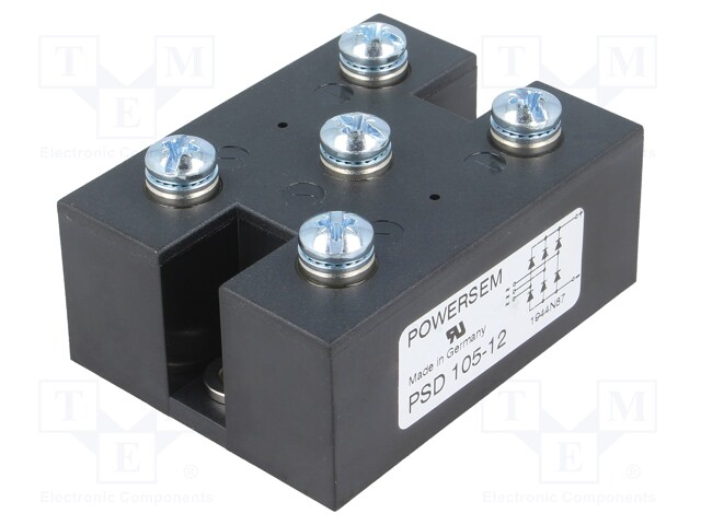 Three-phase bridge rectifier; Urmax: 1.2kV; If: 160A; Ifsm: 1.35kA