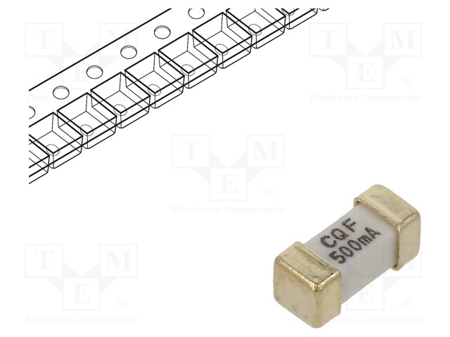 Fuse: fuse; quick blow; 500mA; 125VAC; 125VDC; SMD; ceramic