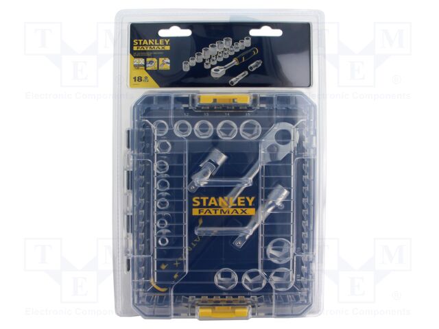 Wrenches set; 6-angles,socket spanner; Mounting: 3/8"; 18pcs.