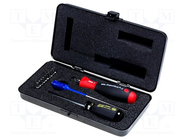 Screwdriver bits; 10pcs; dynamometric; Package: metal case; ±6%