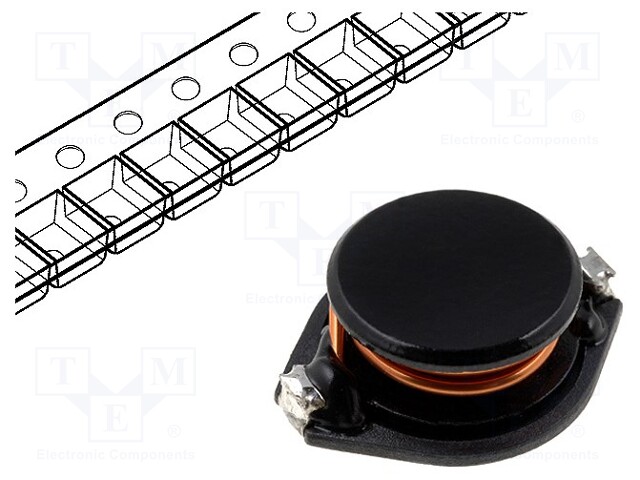 Inductor: wire; SMD; 22uH; Ioper: 3.5A; 0.047Ω; Isat: 7A; B: 15.24mm
