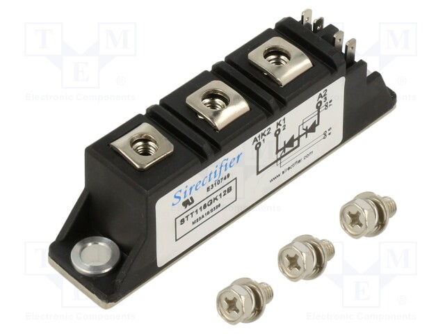 Module: thyristor; double series; 1.2kV; 116A; Ifmax: 180A; 21MM