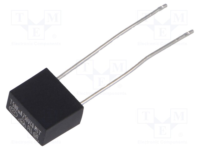 Fuse: fuse; 500mA; 250VAC; 8,35x4,3x7,7mm; MST