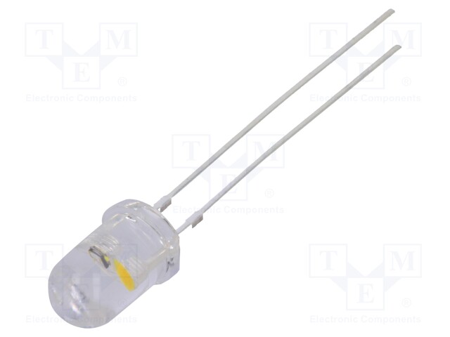 LED; 5mm; white warm; 7000÷8400mcd; 30°; 3÷5V; 20mA; Front: convex