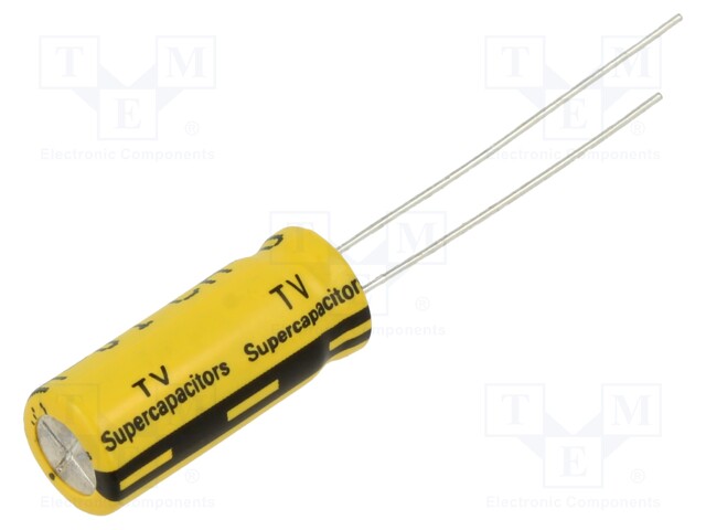 Supercapacitor; THT; 3.3F; 3VDC; -10÷30%; Body dim: Ø8.5x21mm; 75mΩ