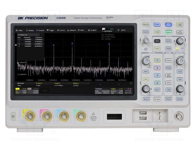 Oscilloscope: digital; Ch: 4; 350MHz; 2Gsps; 200Mpts/ch; 1ns; 0÷40°C