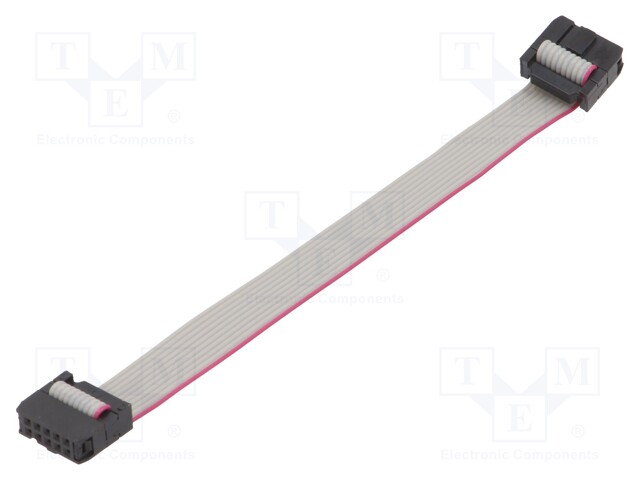 Ribbon cable with IDC connectors; 10x28AWG; Cable ph: 1.27mm