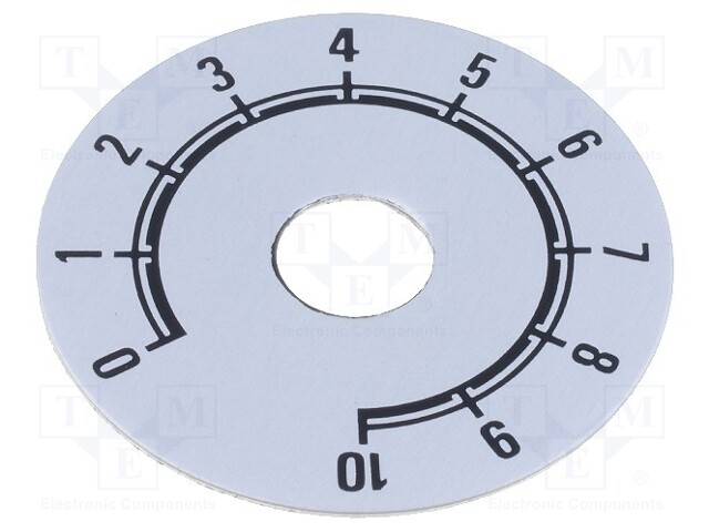 Scale; Range: 0 ÷ 10; Ø41mm; Øhole: 10mm; Mat: aluminium