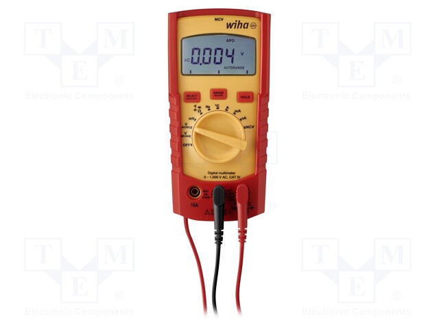 Digital multimeter; LCD,with a backlit; VDC: 1000V; VAC: 1000V