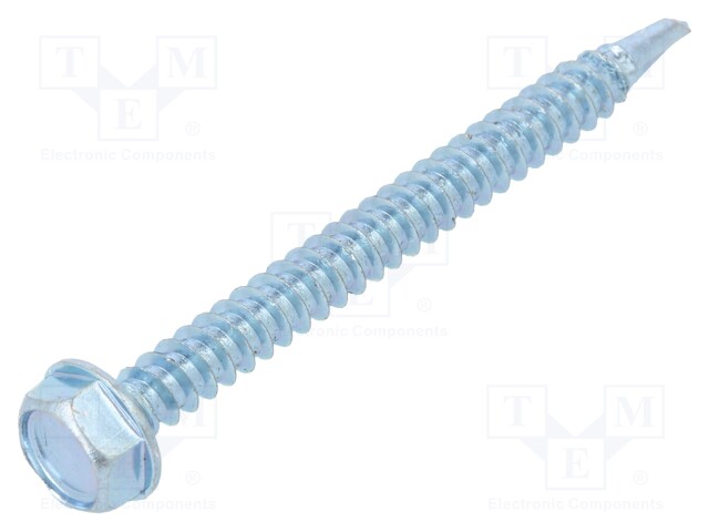 Screw; for metal; 5,5x60; Head: hexagonal; hardened steel; zinc