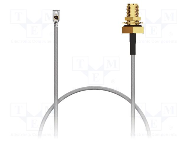 Cable; IPEX MHF 1 LK,RP-SMA female; black; -40÷85°C; 0÷8GHz; 50Ω