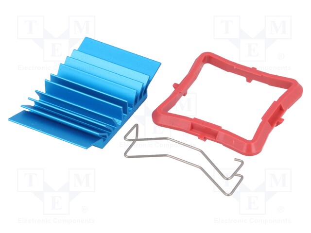 Heatsink: extruded; grilled; blue; L: 27mm; W: 27mm; H: 7.5mm; 7.9°C/W