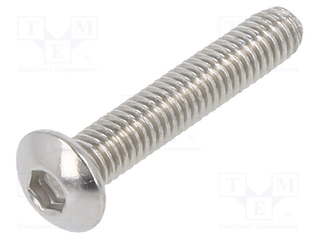 Screw; M3x16; Head: button; imbus; A2 stainless steel; HEX 2mm