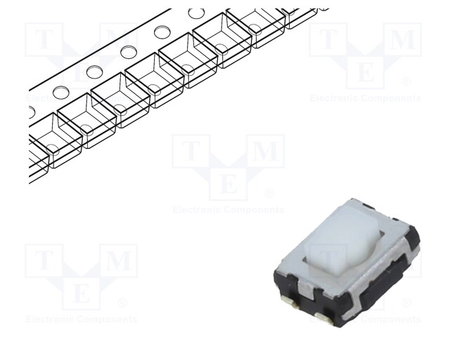 Microswitch TACT; SPST; Pos: 2; 0.02A/15VDC; SMT; none; 2.5mm; white