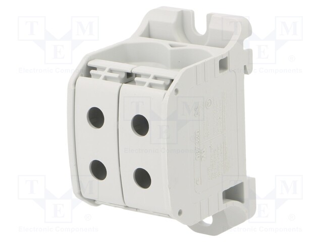 Splice terminal: rail; STB; 50mm2; ways: 1; terminals: 4; grey; TS35