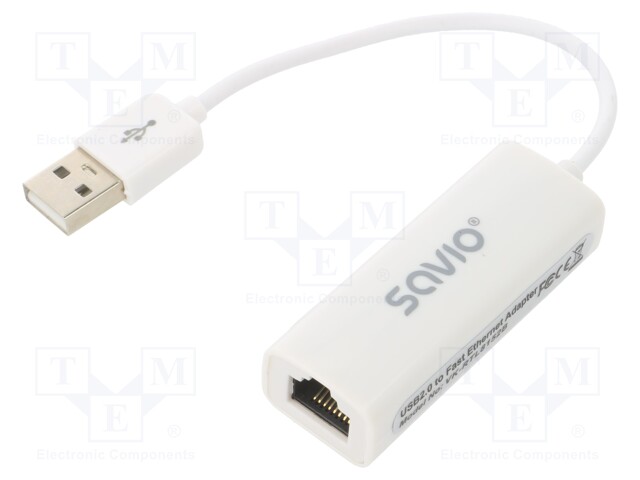 USB to Fast Ethernet adapter; USB 2.0; PnP; white