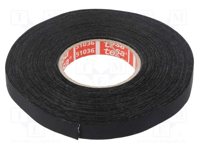 Fabric tape; PET wool; W: 9mm; L: 25m; black
