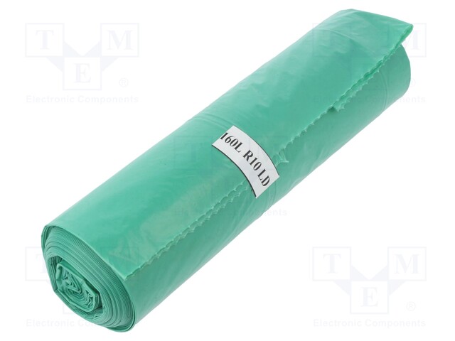 Trash bags; 20pcs; LDPE; Colour: green; 160l