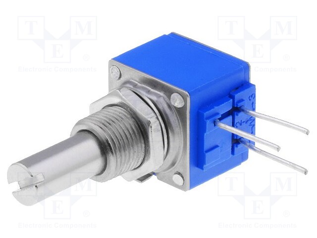 Potentiometer: shaft; single turn; 10kΩ; 2W; ±10%; 6.35mm; linear