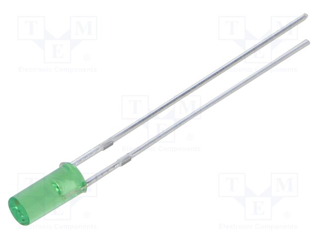 LED; 3mm; yellow green; 100÷150mcd; 110°; Front: flat; 2.1÷2.6VDC