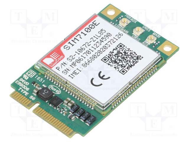 Module: LTE; Down: 100Mbps; Up: 50Mbps; SMD; Codec; 30x30x2.9mm
