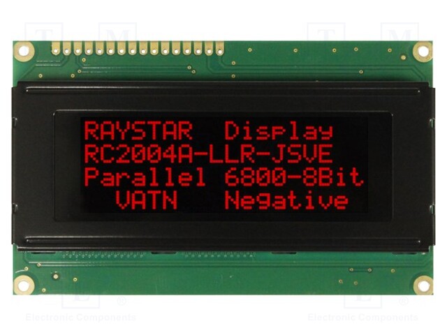 Display: LCD; alphanumeric; VA Negative; 20x4; 98x60x13.6mm; LED