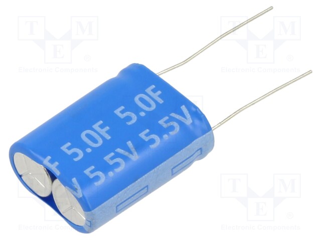 Supercapacitor; THT; 5F; 5.5VDC; 21x26x10mm