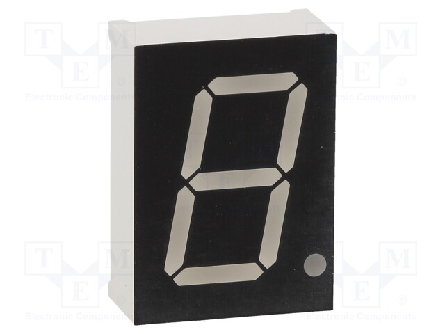 Display: LED; 7-segment; 20.4mm; 0.8"; No.char: 1; red; 35mcd; anode