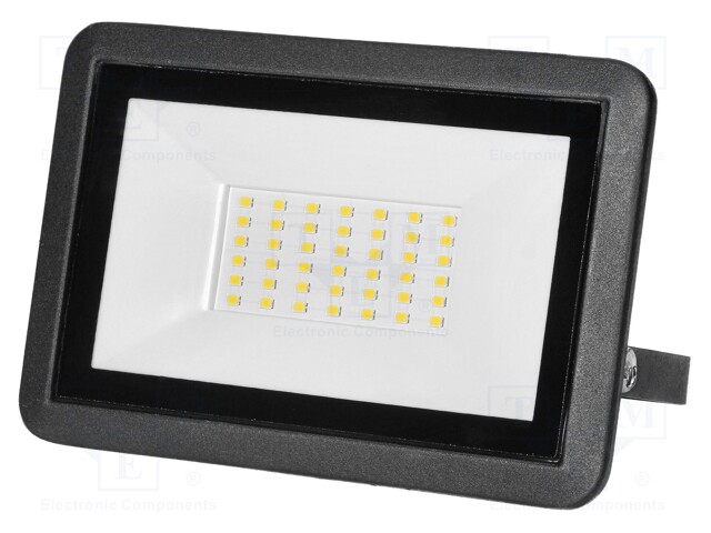 Lamp: LED flood light; 30W; 4000K; CRImin: 80; 43x155x105mm; IP65