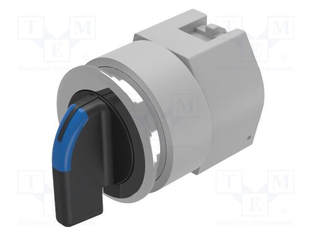 Switch: rotary; 30mm; Stabl.pos: 2; black/silver; BA9S,LED; IP65