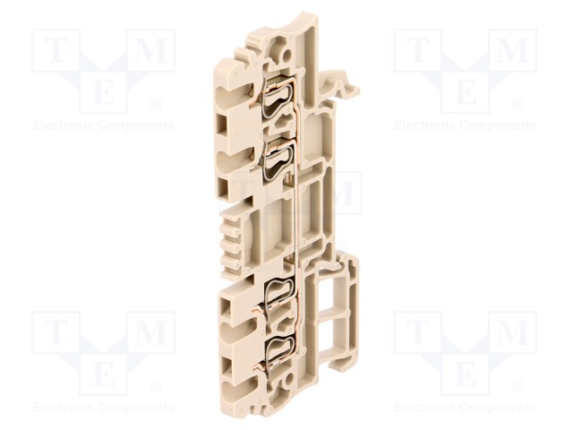 Splice terminal: rail; 1.5mm2; ways: 1; terminals: 4; beige; wemid