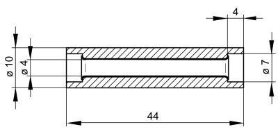 Connector: 4mm banana; socket; 10A; 30VAC; 60VDC; red; tinned; 44mm