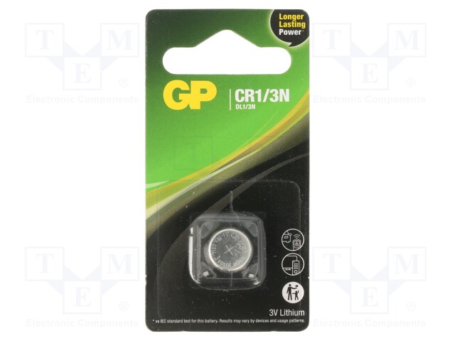 Battery: lithium; 3V; 1/3N; non-rechargeable; 1pcs.