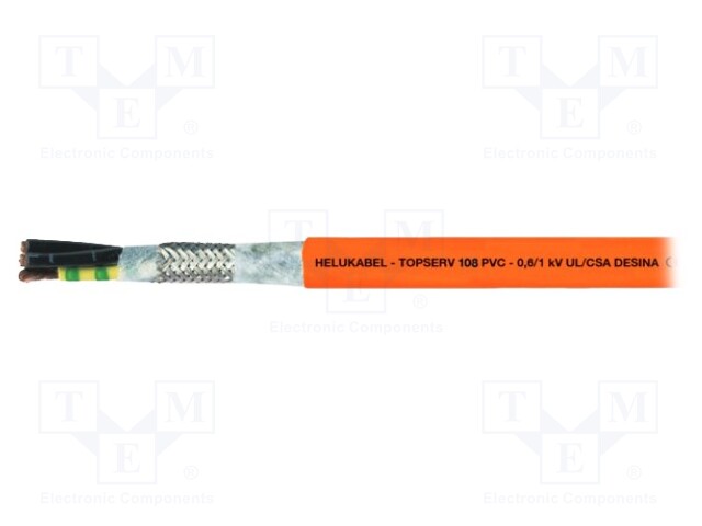 Wire; TOPSERV®108; stranded; Cu; 4G10mm2; PVC; orange; 0.6/1kV
