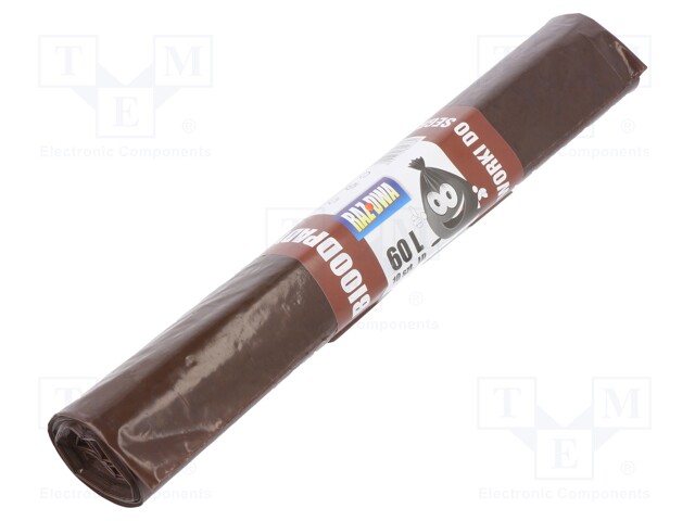 Trash bags; LDPE; Colour: brown; 10pcs; 60l