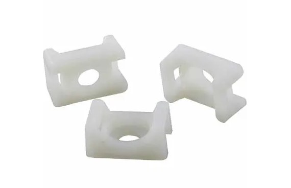 Cable Tie Mount, Low Profile, Screw, 4.572 mm, Natural, Nylon 6.6 (Polyamide 6.6), 21.9 mm, 15.5 mm 100pk