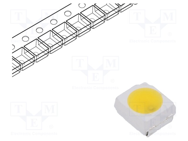 LED; SMD; 3528,PLCC2; white warm; 750÷1120mcd; 3000K; 120°; 10÷15mA