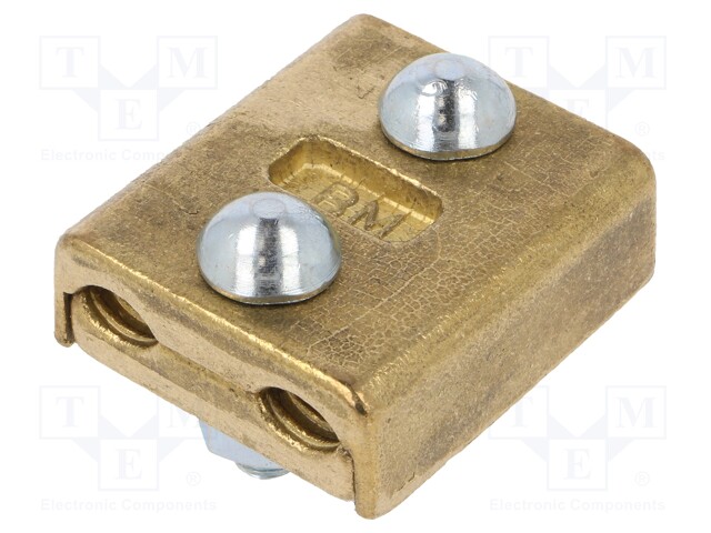 Brass; 120mm2; none; screw terminal; for cable; straight; ways: 1